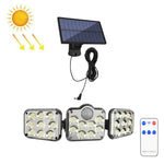 TG-TY075 Applique Murale Solaire 3 Têtes Rotatives, Détection Corporelle, Étanche pour Jardin Extérieur, Style :, 138 LED Séparables, 108 LED Séparables, 171 COB Séparables, 122 LED Séparables