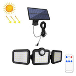 TG-TY075 Applique Murale Solaire 3 Têtes Rotatives, Détection Corporelle, Étanche pour Jardin Extérieur, Style :, 138 LED Séparables, 108 LED Séparables, 171 COB Séparables, 122 LED Séparables