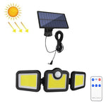 TG-TY075 Applique Murale Solaire 3 Têtes Rotatives, Détection Corporelle, Étanche pour Jardin Extérieur, Style :, 138 LED Séparables, 108 LED Séparables, 171 COB Séparables, 122 LED Séparables