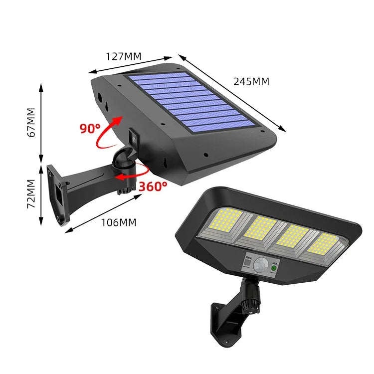 TG-TY081 Lampe Murale Solaire LED à Détection Corporelle Étanche pour Extérieur avec Télécommande, Style : 138 LED Intégré, 160 LED Intégré, 138 COB Intégré, 160 COB Intégré, 138 LED Séparable, 160 LED Séparable, 138 COB Séparable         ...