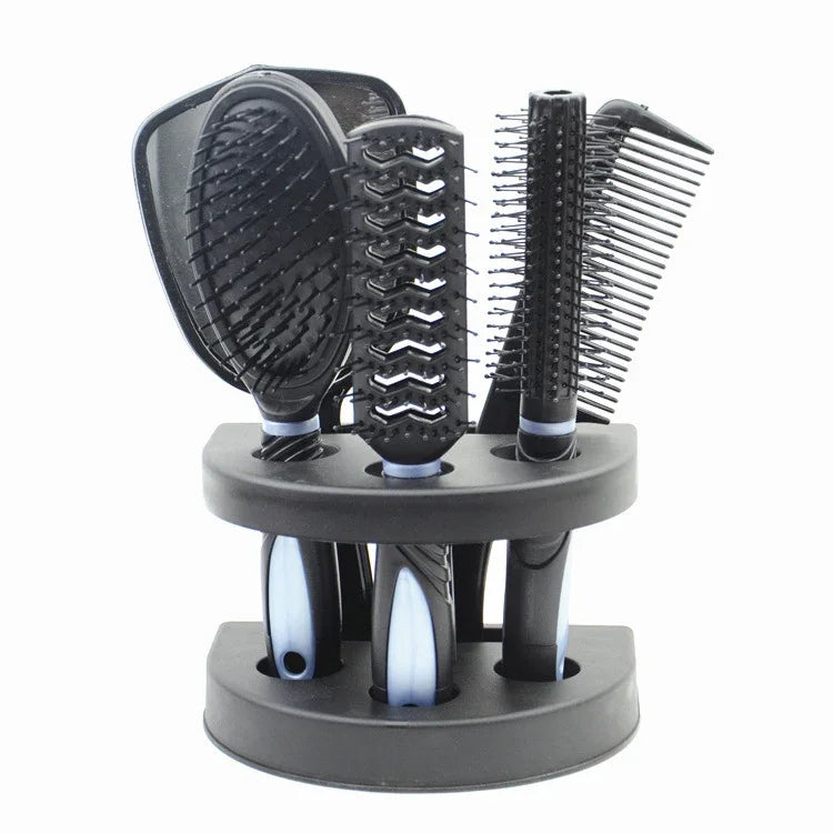 Peigne à Cheveux 6 en 1 avec Socle, Peigne de Massage pour le Cuir Chevelu, Peigne de Beauté