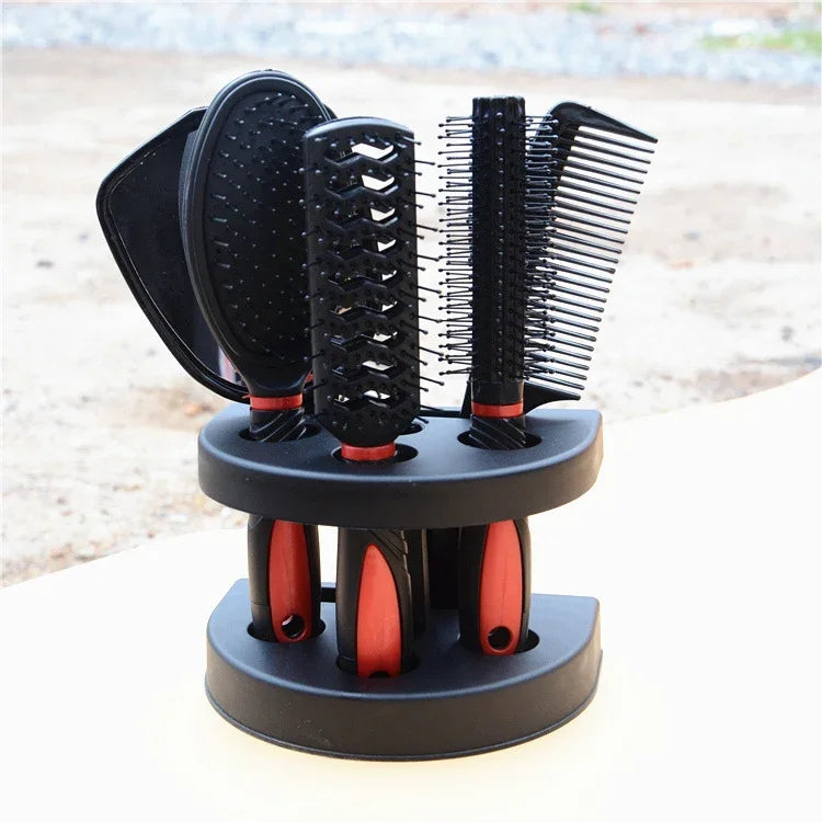 Peigne à Cheveux 6 en 1 avec Socle, Peigne de Massage pour le Cuir Chevelu, Peigne de Beauté