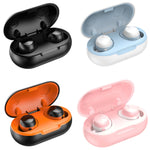 Écouteurs mini-intra-auriculaires de sport TWS-22 Bluetooth 5.0 étanches anti-bruit avec commandes tactiles, noir, blanc, orange, rose