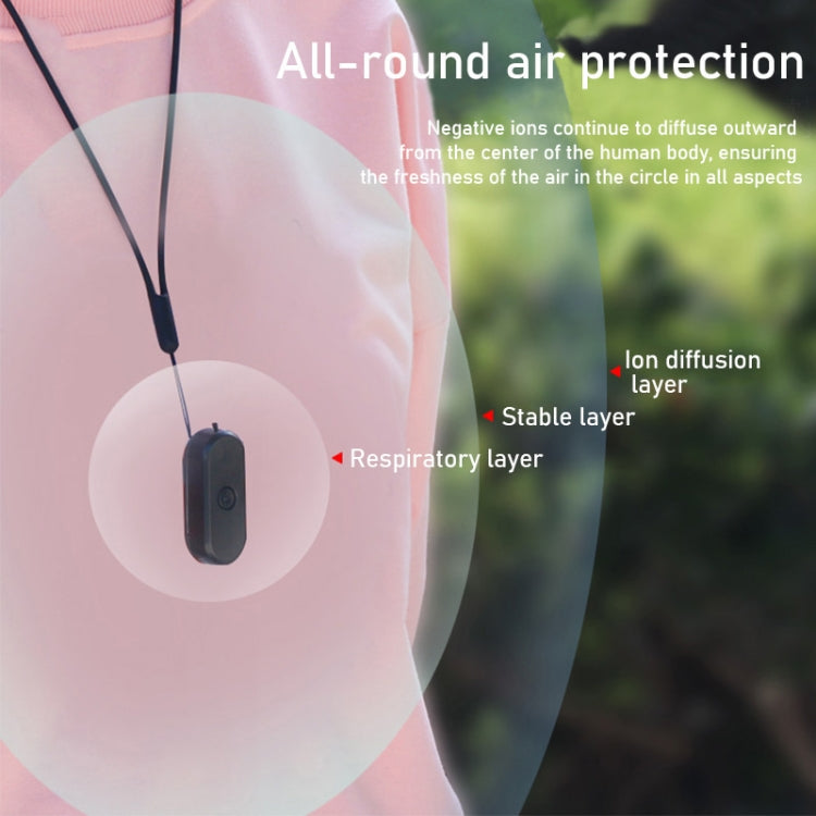 Purificateur d'air portable EP206, collier ioniseur négatif, coloris noir ou blanc