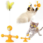 Jouet drôle de chat Spring Man, jouet de chat à ventouse, plume de chat drôle, balle de chat drôle, jaune, rose, marron