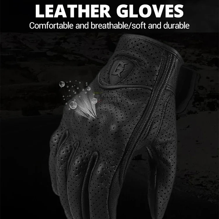 GHOST RACING GR-ST06 Gants de moto en cuir respirants pour écran tactile, anti-chute, M, L, XL
