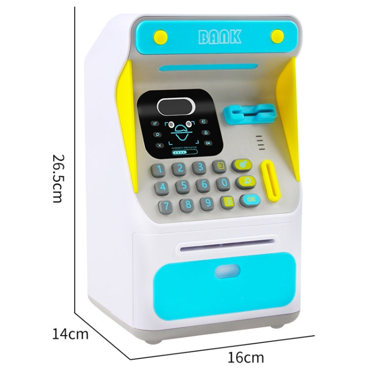 8010 Tirelire Distributeur Automatique de Billets avec Reconnaissance Faciale Simulée et Mot de Passe, Tirelire Automatique à Roulement d'Argent,Style:, Rose, Bleu, Version Rechargeable Rose, Version Rechargeable Bleue