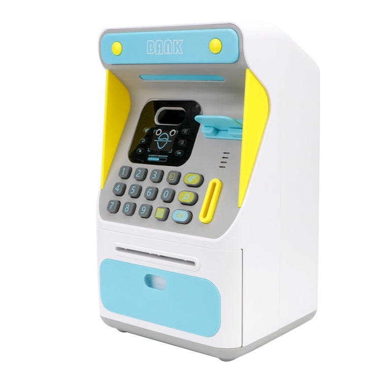 8010 Tirelire Distributeur Automatique de Billets avec Reconnaissance Faciale Simulée et Mot de Passe, Tirelire Automatique à Roulement d'Argent,Style:, Rose, Bleu, Version Rechargeable Rose, Version Rechargeable Bleue