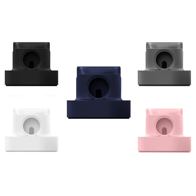 Support de chargement de montre intelligente 2 en 1, support de chargement de montre en silicone de bureau pour Apple Watch, noir, blanc, rose, bleu profond, gris