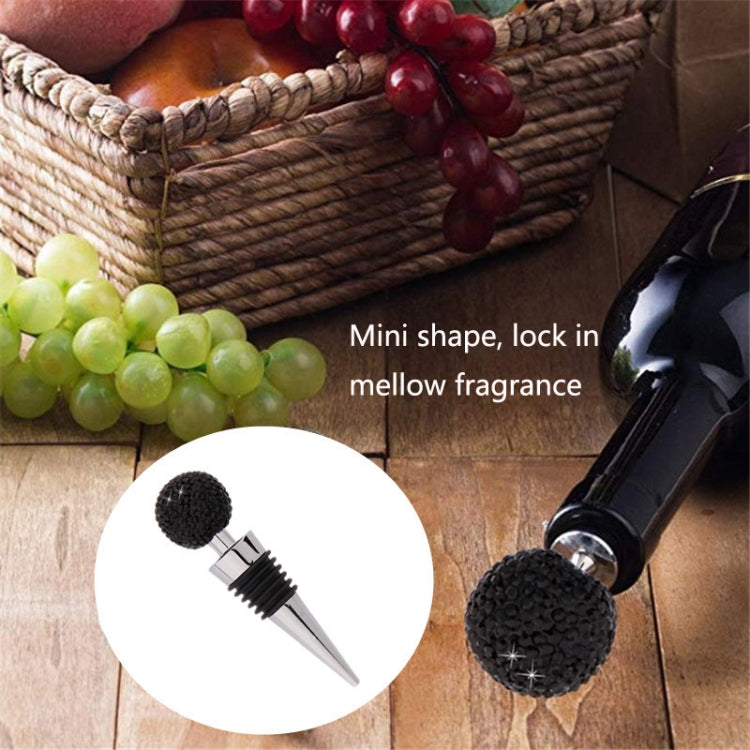 Bouchon de vin rouge en forme de boule de cristal, en alliage de zinc et diamant, pour conserver le vin, coloris : blanc, rose, grand rouge, noir, noir brillant, AB, bleu lac