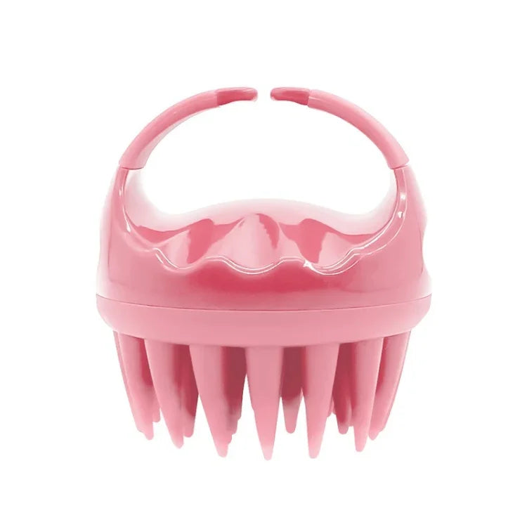 Brosse de massage ronde en silicone pour le lavage des cheveux (utilisation sèche et humide) multifonction, rose, violette, verte, noire, bleue, rouge, jaune, grise