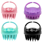 Brosse de massage ronde en silicone pour le lavage des cheveux (utilisation sèche et humide) multifonction, rose, violette, verte, noire, bleue, rouge, jaune, grise