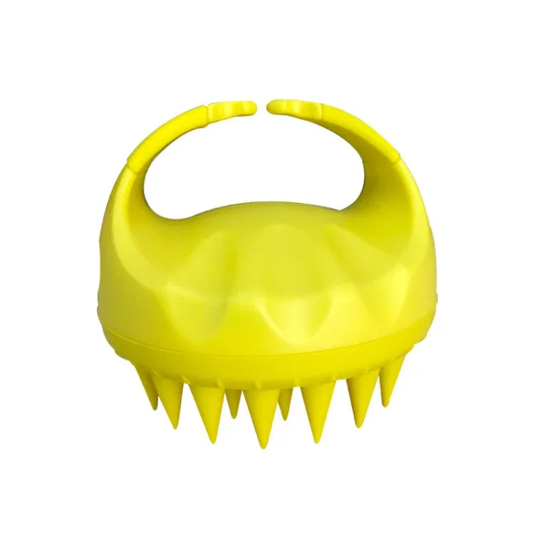 Brosse de massage ronde en silicone pour le lavage des cheveux (utilisation sèche et humide) multifonction, rose, violette, verte, noire, bleue, rouge, jaune, grise