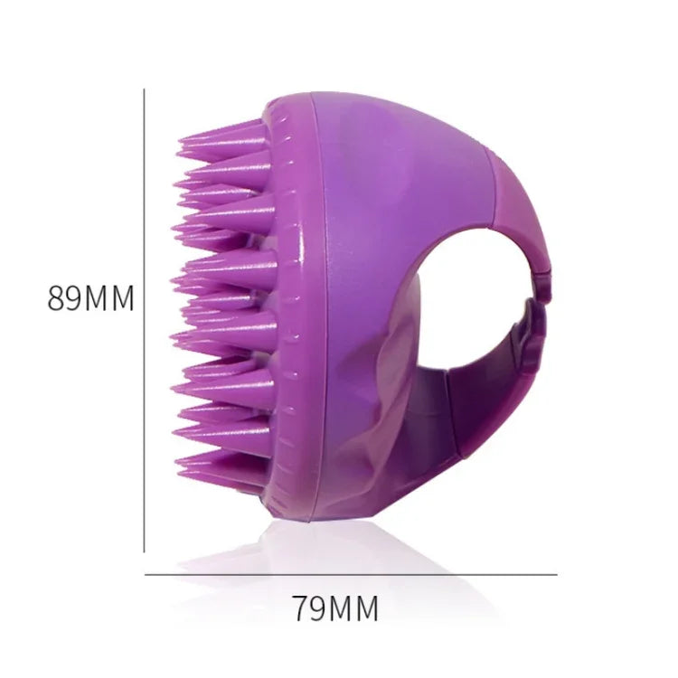 Brosse de massage ronde en silicone pour le lavage des cheveux (utilisation sèche et humide) multifonction, rose, violette, verte, noire, bleue, rouge, jaune, grise