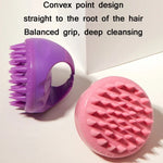 Brosse de massage ronde en silicone pour le lavage des cheveux (utilisation sèche et humide) multifonction, rose, violette, verte, noire, bleue, rouge, jaune, grise