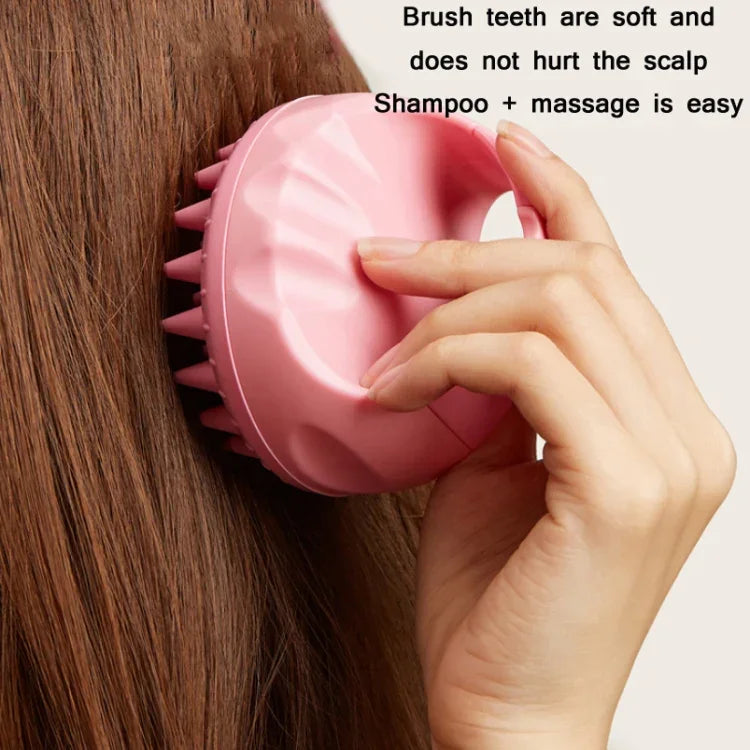 Brosse de massage ronde en silicone pour le lavage des cheveux (utilisation sèche et humide) multifonction, rose, violette, verte, noire, bleue, rouge, jaune, grise