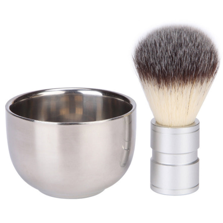 Outil de rasage manuel en acier inoxydable, brosse à barbe pour poils d'animaux, pour remuer et mousser, bol + blaireau, blaireau unique