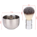 Outil de rasage manuel en acier inoxydable, brosse à barbe pour poils d'animaux, pour remuer et mousser, bol + blaireau, blaireau unique