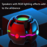 Effet lumière RGB Gyro forme enceinte Bluetooth sans fil, Blanc, Rose, Bleu, Noir, Rouge