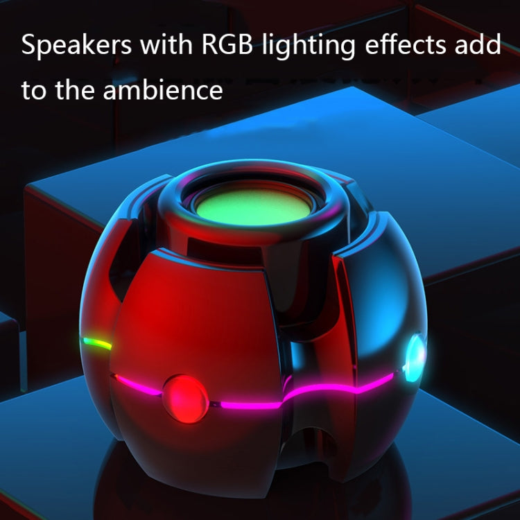 Effet lumière RGB Gyro forme enceinte Bluetooth sans fil, Blanc, Rose, Bleu, Noir, Rouge