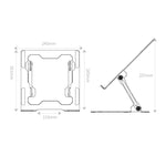 Support pliable intégré pour ordinateur portable Dissipation thermique creuse Support de bureau plat, Gris sidéral, Argent lunaire