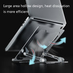 Support pliable intégré pour ordinateur portable Dissipation thermique creuse Support de bureau plat, Gris sidéral, Argent lunaire