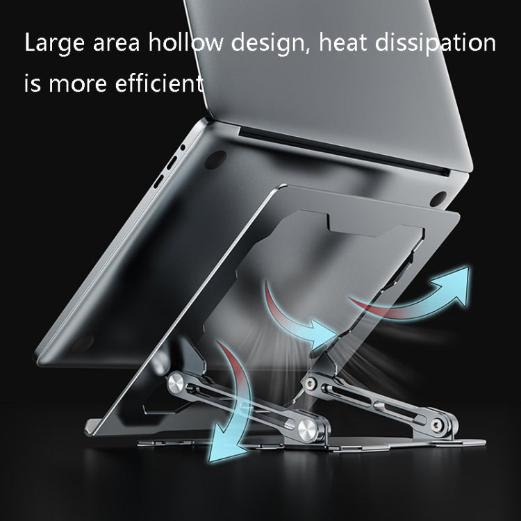 Support pliable intégré pour ordinateur portable Dissipation thermique creuse Support de bureau plat, Gris sidéral, Argent lunaire