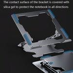 Support pliable intégré pour ordinateur portable Dissipation thermique creuse Support de bureau plat, Gris sidéral, Argent lunaire