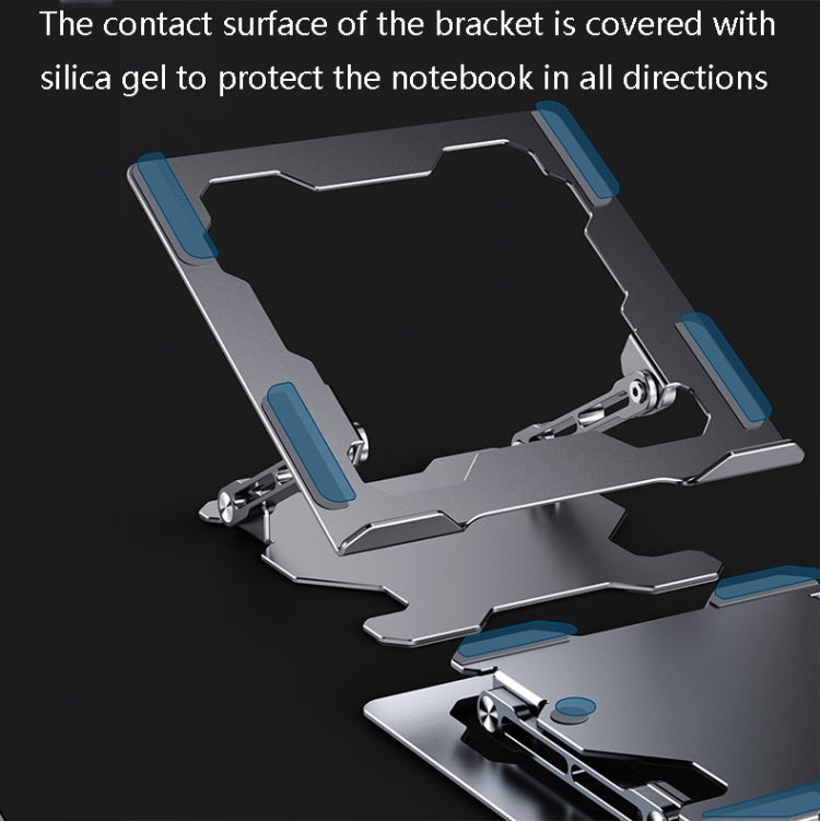 Support pliable intégré pour ordinateur portable Dissipation thermique creuse Support de bureau plat, Gris sidéral, Argent lunaire