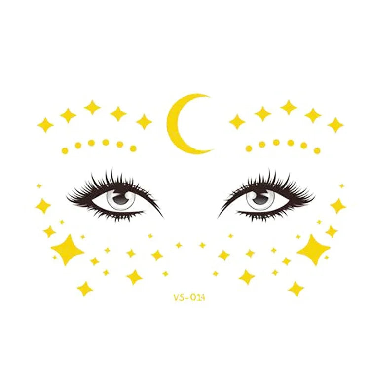 20 autocollants de tatouage pour le visage, étanches, pour fête, mascarade, VS-011, VS-012, VS-013, VS-014, VS-015, VS-016, VS-017, VS-018, VS-019, VS-022, VS-023, VS-024, VS-025, VS-027, VS-028, VS-029, VS-030, VS-031, VS-032, VS-033