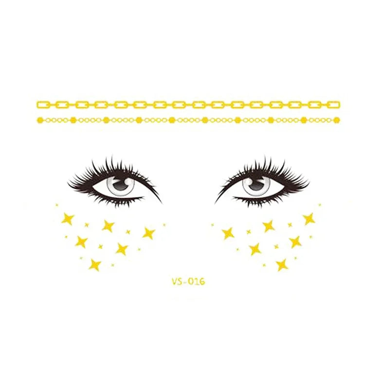 20 autocollants de tatouage pour le visage, étanches, pour fête, mascarade, VS-011, VS-012, VS-013, VS-014, VS-015, VS-016, VS-017, VS-018, VS-019, VS-022, VS-023, VS-024, VS-025, VS-027, VS-028, VS-029, VS-030, VS-031, VS-032, VS-033