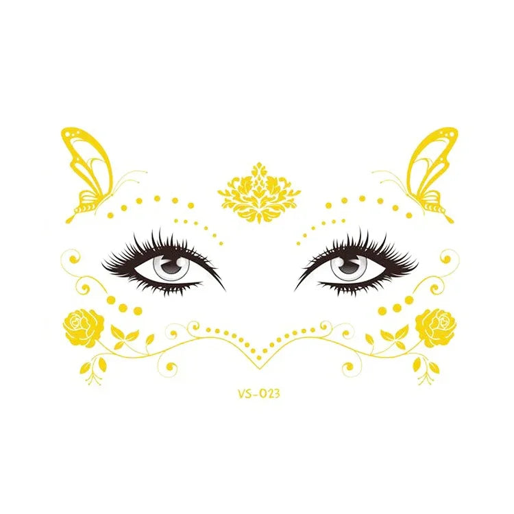 20 autocollants de tatouage pour le visage, étanches, pour fête, mascarade, VS-011, VS-012, VS-013, VS-014, VS-015, VS-016, VS-017, VS-018, VS-019, VS-022, VS-023, VS-024, VS-025, VS-027, VS-028, VS-029, VS-030, VS-031, VS-032, VS-033