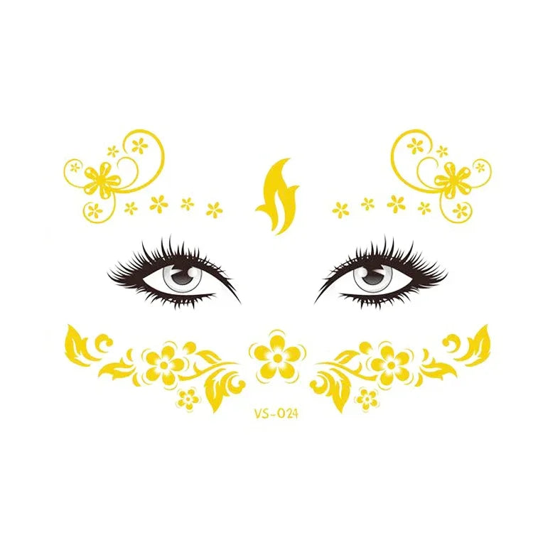 20 autocollants de tatouage pour le visage, étanches, pour fête, mascarade, VS-011, VS-012, VS-013, VS-014, VS-015, VS-016, VS-017, VS-018, VS-019, VS-022, VS-023, VS-024, VS-025, VS-027, VS-028, VS-029, VS-030, VS-031, VS-032, VS-033