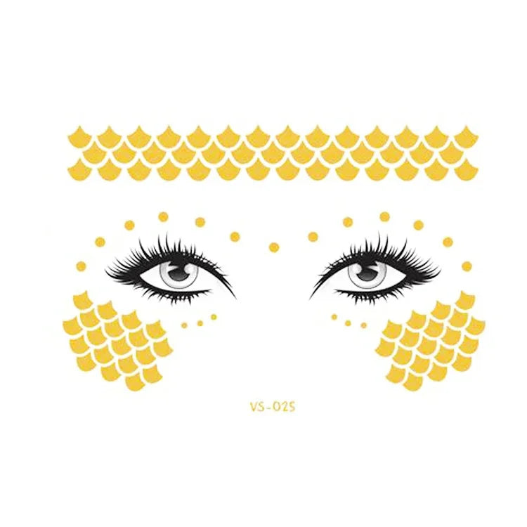 20 autocollants de tatouage pour le visage, étanches, pour fête, mascarade, VS-011, VS-012, VS-013, VS-014, VS-015, VS-016, VS-017, VS-018, VS-019, VS-022, VS-023, VS-024, VS-025, VS-027, VS-028, VS-029, VS-030, VS-031, VS-032, VS-033