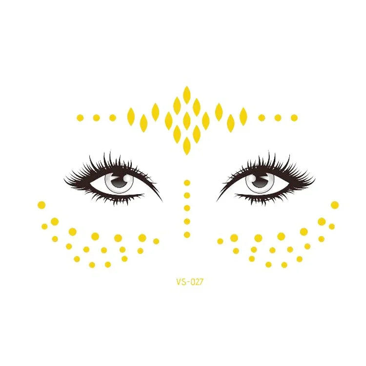 20 autocollants de tatouage pour le visage, étanches, pour fête, mascarade, VS-011, VS-012, VS-013, VS-014, VS-015, VS-016, VS-017, VS-018, VS-019, VS-022, VS-023, VS-024, VS-025, VS-027, VS-028, VS-029, VS-030, VS-031, VS-032, VS-033
