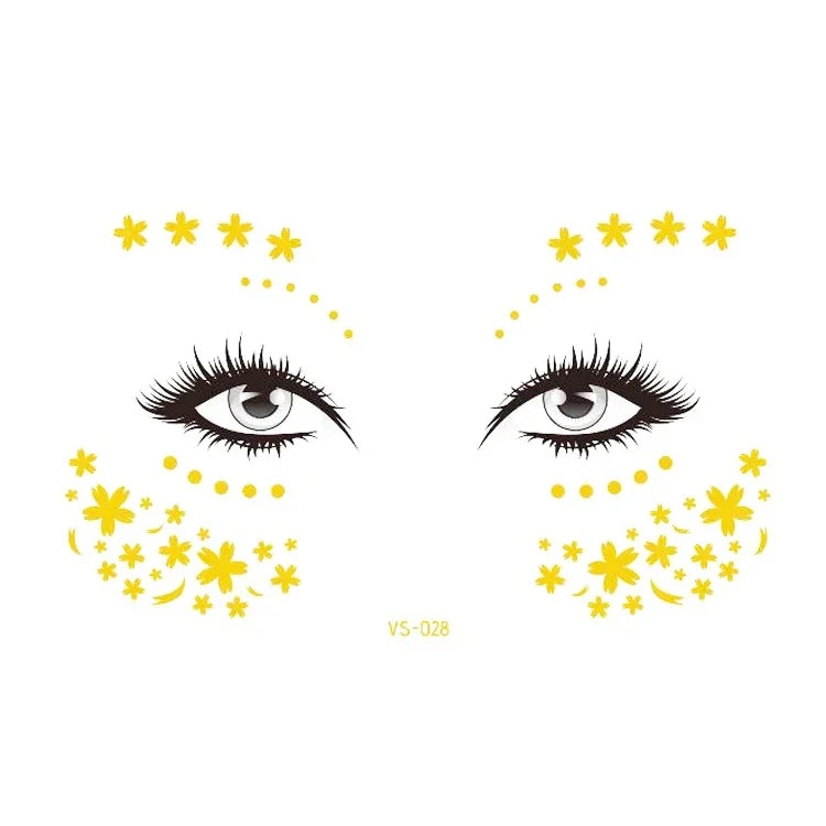 20 autocollants de tatouage pour le visage, étanches, pour fête, mascarade, VS-011, VS-012, VS-013, VS-014, VS-015, VS-016, VS-017, VS-018, VS-019, VS-022, VS-023, VS-024, VS-025, VS-027, VS-028, VS-029, VS-030, VS-031, VS-032, VS-033