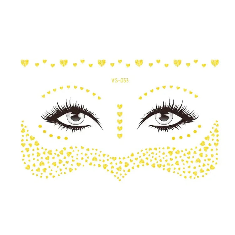 20 autocollants de tatouage pour le visage, étanches, pour fête, mascarade, VS-011, VS-012, VS-013, VS-014, VS-015, VS-016, VS-017, VS-018, VS-019, VS-022, VS-023, VS-024, VS-025, VS-027, VS-028, VS-029, VS-030, VS-031, VS-032, VS-033
