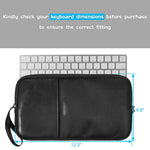 Sac de rangement portable universel en cuir PU + nylon avec fermeture éclair imperméable pour clavier sans fil Apple A1314 et Magic Keyboard A1644