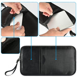 Sac de rangement portable universel en cuir PU + nylon avec fermeture éclair imperméable pour clavier sans fil Apple A1314 et Magic Keyboard A1644