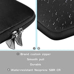 Sac de rangement portable universel en cuir PU + nylon avec fermeture éclair imperméable pour clavier sans fil Apple A1314 et Magic Keyboard A1644