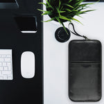 Sac de rangement portable universel en cuir PU + nylon avec fermeture éclair imperméable pour clavier sans fil Apple A1314 et Magic Keyboard A1644
