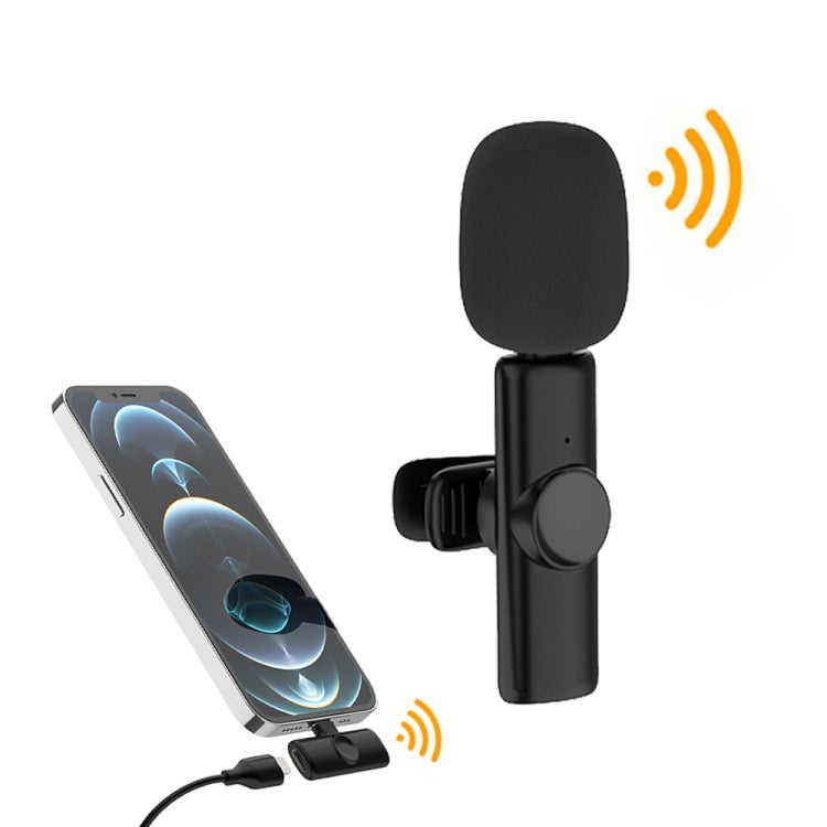 Microphone sans fil lavalier pour téléphone mobile, tournage vidéo en direct, petit microphone, 8 broches direct 1 à 1, Type C 1 à 1, Type-C 1 à 2