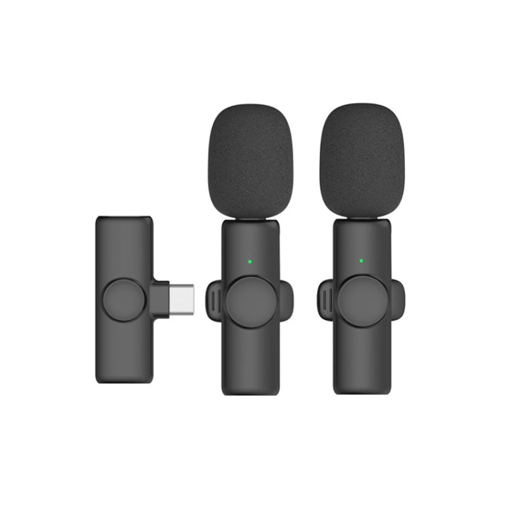 Microphone sans fil lavalier pour téléphone mobile, tournage vidéo en direct, petit microphone, 8 broches direct 1 à 1, Type C 1 à 1, Type-C 1 à 2