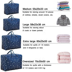Sac de rangement zippé portable pour couette en tissu Oxford, résistant à l'humidité et imperméable, idéal pour les déménagements, 55x33x20cm, 58x38x22cm, 60x50x25cm