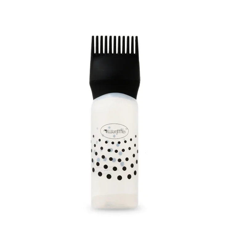 Bouteille vide avec peigne applicateur pour coloration capillaire et soin des cheveux, transparent, pour les outils de coiffure, noir, bleu, rose