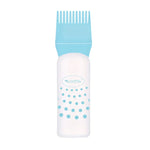 Bouteille vide avec peigne applicateur pour coloration capillaire et soin des cheveux, transparent, pour les outils de coiffure, noir, bleu, rose