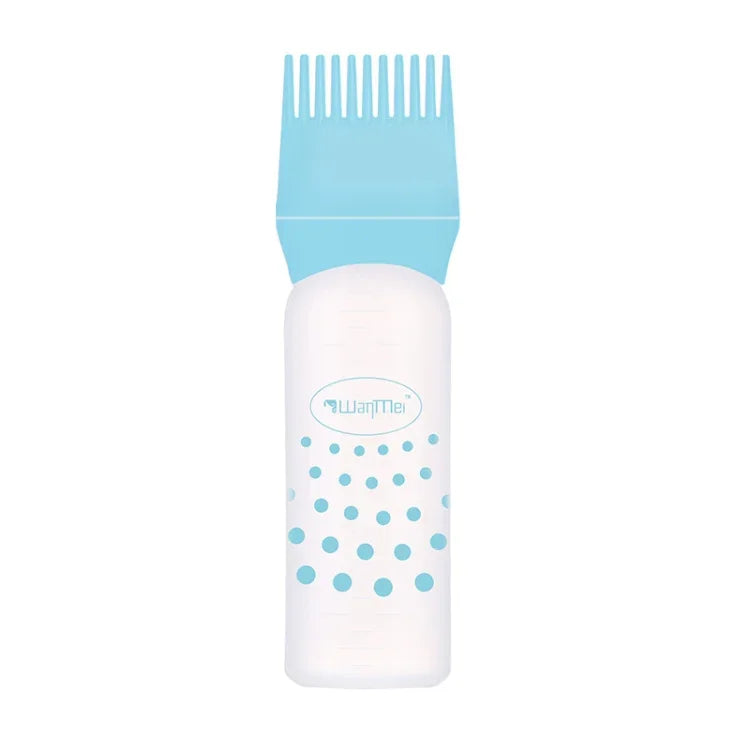 Bouteille vide avec peigne applicateur pour coloration capillaire et soin des cheveux, transparent, pour les outils de coiffure, noir, bleu, rose