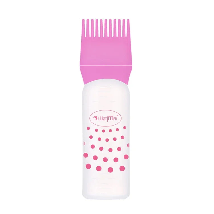 Bouteille vide avec peigne applicateur pour coloration capillaire et soin des cheveux, transparent, pour les outils de coiffure, noir, bleu, rose