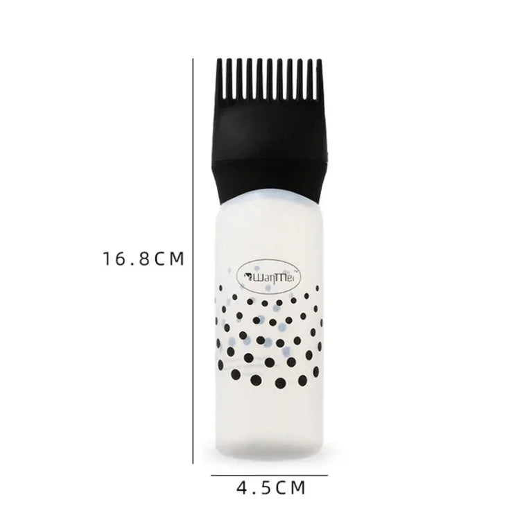 Bouteille vide avec peigne applicateur pour coloration capillaire et soin des cheveux, transparent, pour les outils de coiffure, noir, bleu, rose