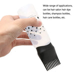 Bouteille vide avec peigne applicateur pour coloration capillaire et soin des cheveux, transparent, pour les outils de coiffure, noir, bleu, rose